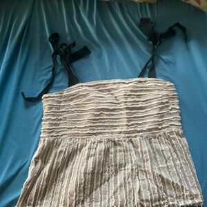 Maeve Brown and Cream Textured Top